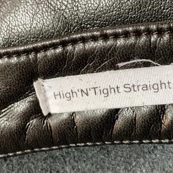 FRAME Black 'Le High 'N' Tight' Leather Pants, 25” - Picture 8 of 9